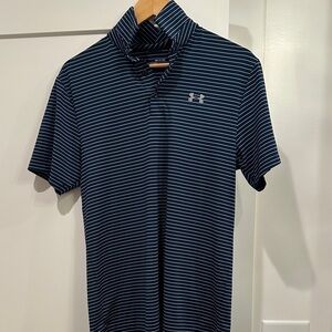 Under Armour Men's Blue Striped Polo size small
